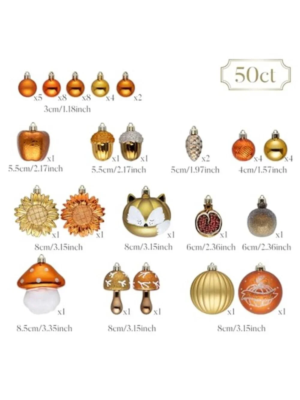 50ct Fall Tree Decorations Ornaments for Home
